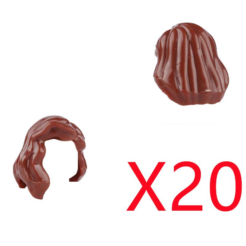 MOC Городские строительные блоки Части тела фигурок Креативные аксессуары Длинные волосы Коричневые Черные Золотые Мини-кирпичики Совместимая игрушка Подарок k030