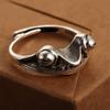 Подарочное Художественное Дизайнерское Ретро Винтажное Богемское Серебряное Кольцо Цвета Лягушки Изменяемый Размер Открывающееся Кольцо