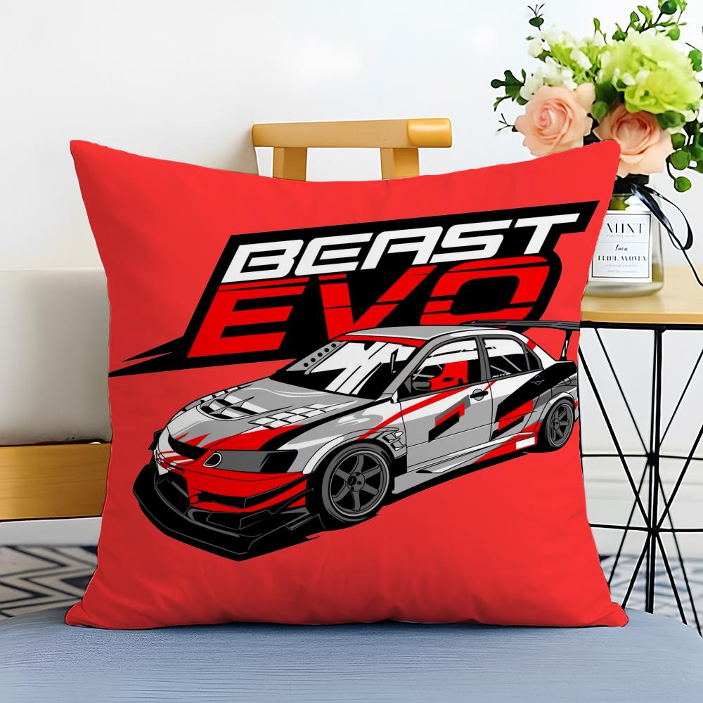 sports car illustration Cushion Cover Washable Linen comfort Soft for Sofa Bed Cozy Home Room Decor