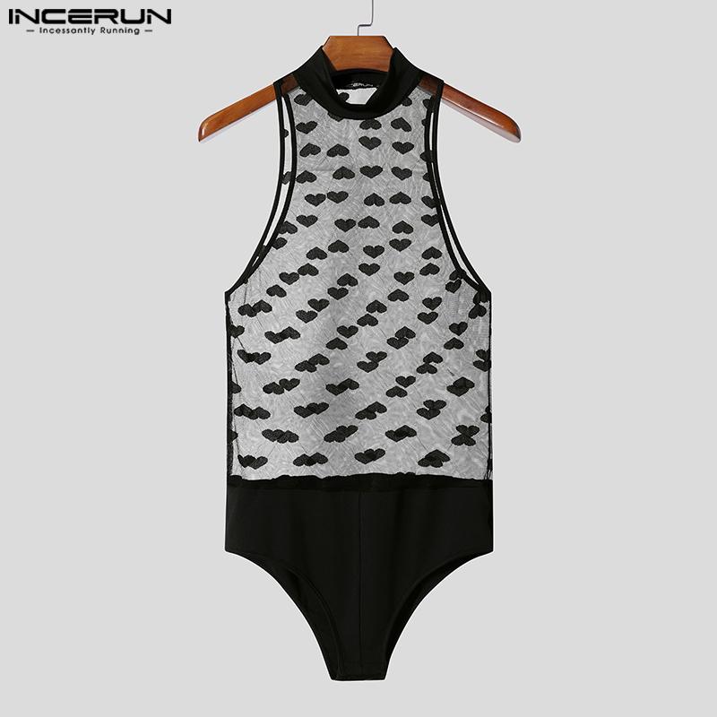 INCERUN Мужские комбинезоны без рукавов с сетчатыми вставками