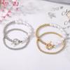 Simple Double Layer Ball Chain Stacked Bracelet Jewelry Versatile OT Buckle Bracelet