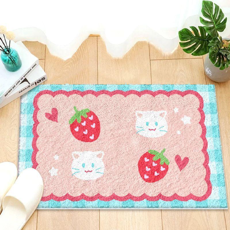 Милый впитывающий коврик для ванной комнаты, коврик для входа в туалет с фруктовым узором, коврик для ног, коврик для входа в туалет