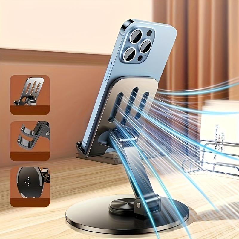 Подставка для сотового телефона с регулируемым углом наклона и вращением на 360°, нескользящая металлическая подставка для телефона, совместимая со смартфоном и планшетом