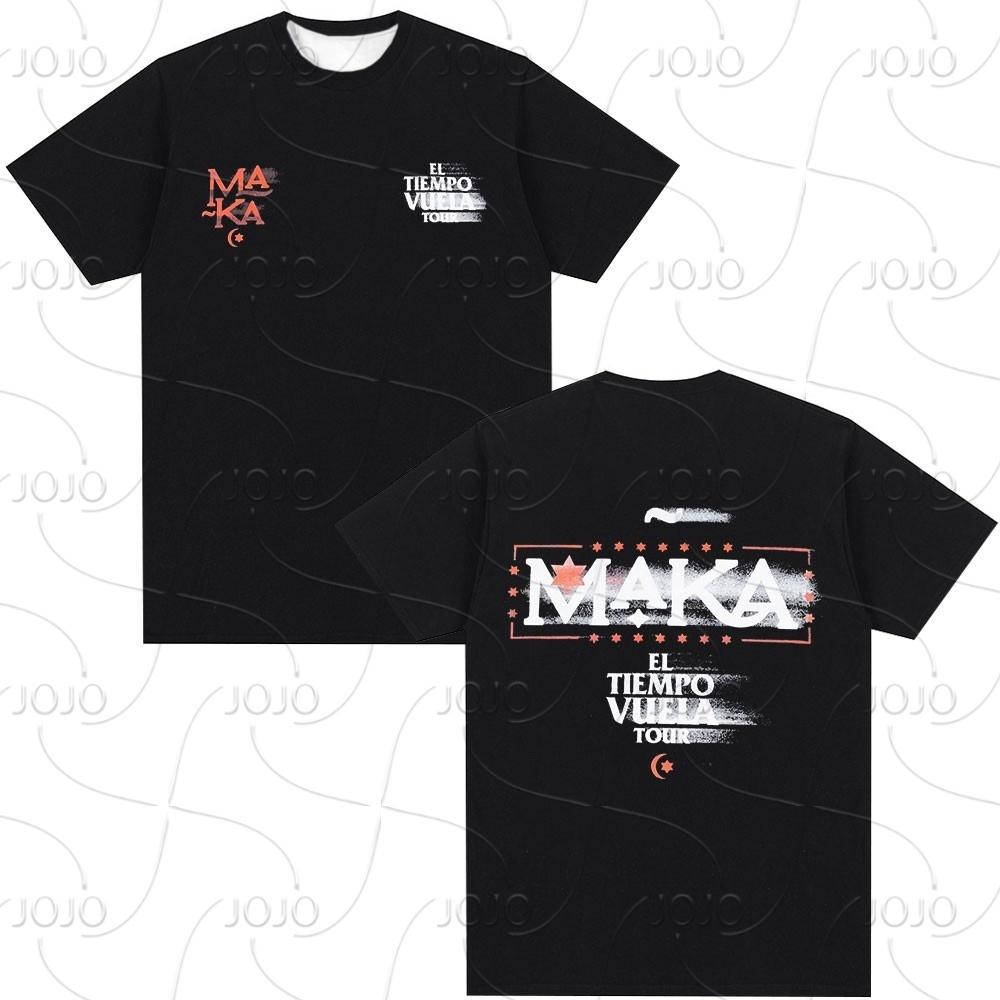 Rapper Maka Aura 2025 Tour Merch T Shirts Men Women Fashion Vintage Street T-shirt Casual Short Sleeve T Shirt Streetwear