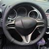 Сделай сам Ручная строчка Черная кожа из микрофибры Чехол на руль Для Honda Civic 8 2005-2011 Старый Civic Type R 2004-2011 (3-спицевый)