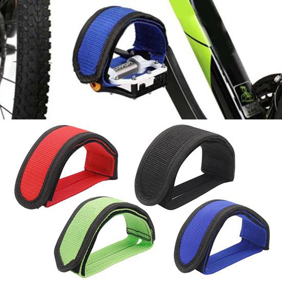 Bike Cycling Pedal Tape Anti-slip Toe Strap Belt Sturdy Canvas Double-Layer Fixed Gear Mountain Bikes Hook Lace-Up Straps for Safety