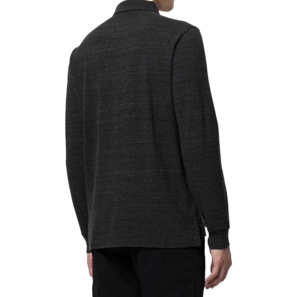 Polo Ralph Lauren Logo Embroidered Long Sleeve Polo Shirt Men Tops Dark-Gray 710680790-051