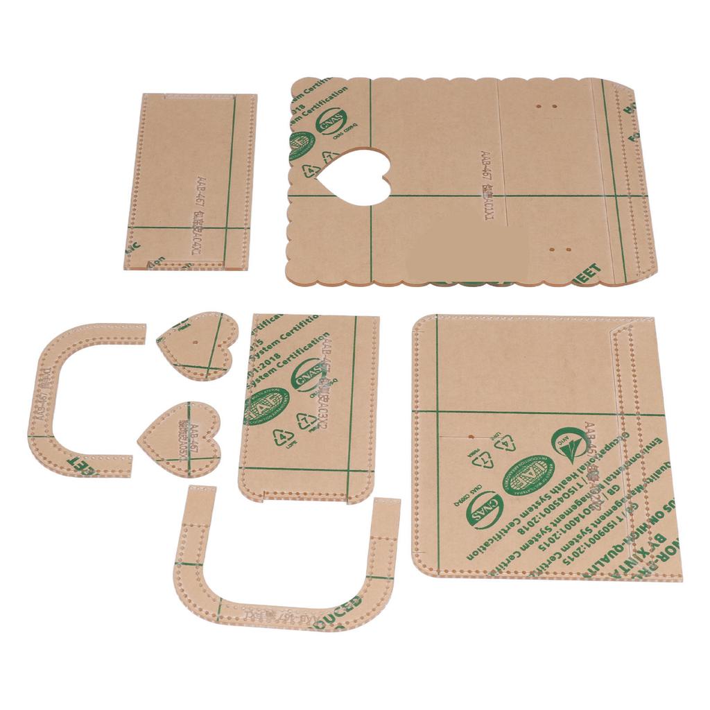 8Pcs Acrylic Templates Reusable Heart Shaped Pattern Clear DIY Leather Models Boards for Shoulder