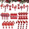 20 Pcs Christmas Tree Ornaments Set Lollipop Candy Decor Pendent Hanging Decorations for Home Holiday Party