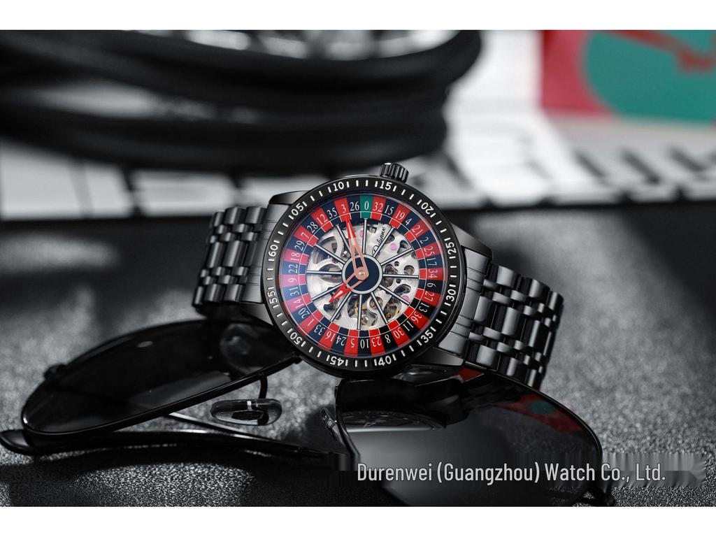 Популярные мужские автоматические часы-рулетка Durenway – Водонепроницаемые, Люминесцентные, Модные.
