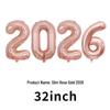 2026 Large Foil Number Balloons Set: 32'' & 40'' for New Year's Celebrations
