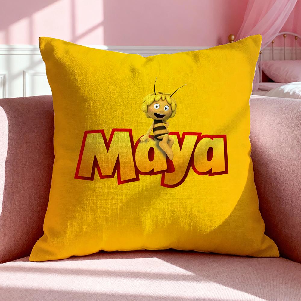 Мультяшная наволочка M-Maya Пчела Дышащая льняная наволочка Летняя Без запаха Экологичная Невидимая молния Стирка