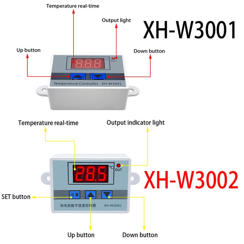 W3001 W3002 12V 24V 110V 220V Светодиодный цифровой контроллер температуры Термостат Термометр Инкубатор Холодильник Нагрев Охлаждение Обогреватель
