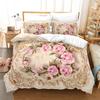 Pink Rose Floral Duvet Cover Watercolor Lotus Bedding Set Flower Leaves Print Comforter Cover King For Adults Kids Bedroom Decor