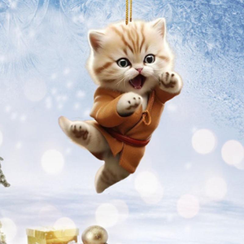 Брелок для ключей 'Кошки', милые кошки, брелки для ключей 'Кошки дзюдо', акриловая плоская 2D подвеска, забавный брелок для женщин, для девушки