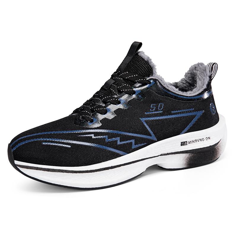 Плюшевые Теплые Зимние Кроссовки Мужские Амортизирующие Спортивные Кроссовки Женские Дышащие Кроссовки для Бега Обувь для Фитнес-Тренировок Нескользящие Кроссовки