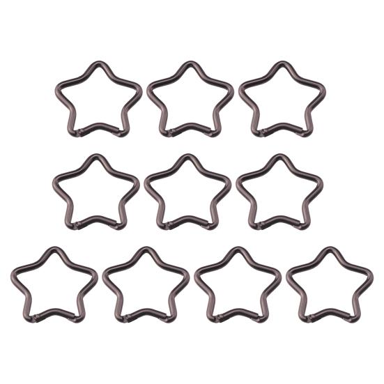 10 шт. Разноцветные карабины в форме пятиконечной звезды, карабинные крючки из алюминиевого сплава, аксессуары для DIY, пряжка для брелка для кемпинга, походов