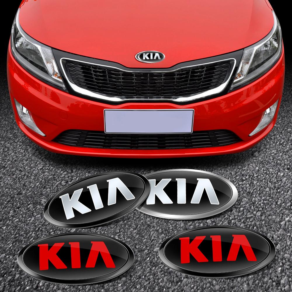 CAUWZ1 Car Front Head Hood Bonnet Emblem Rear Tail Bumper Trunk Sticker Badge Styling For KIA Sportage Ceed Picanto Sorento Cerato