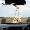 Crochet Bee Car Hanging Decoration Auto Rearview Mirror Handmade Knitting Yarn Flower Honeybee Animal Hanging Ornament Pendant