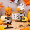 Creative Halloween Pumpkin Letter Ghost Wooden Ornament Tree Shaped Ghost Desktop Ornament