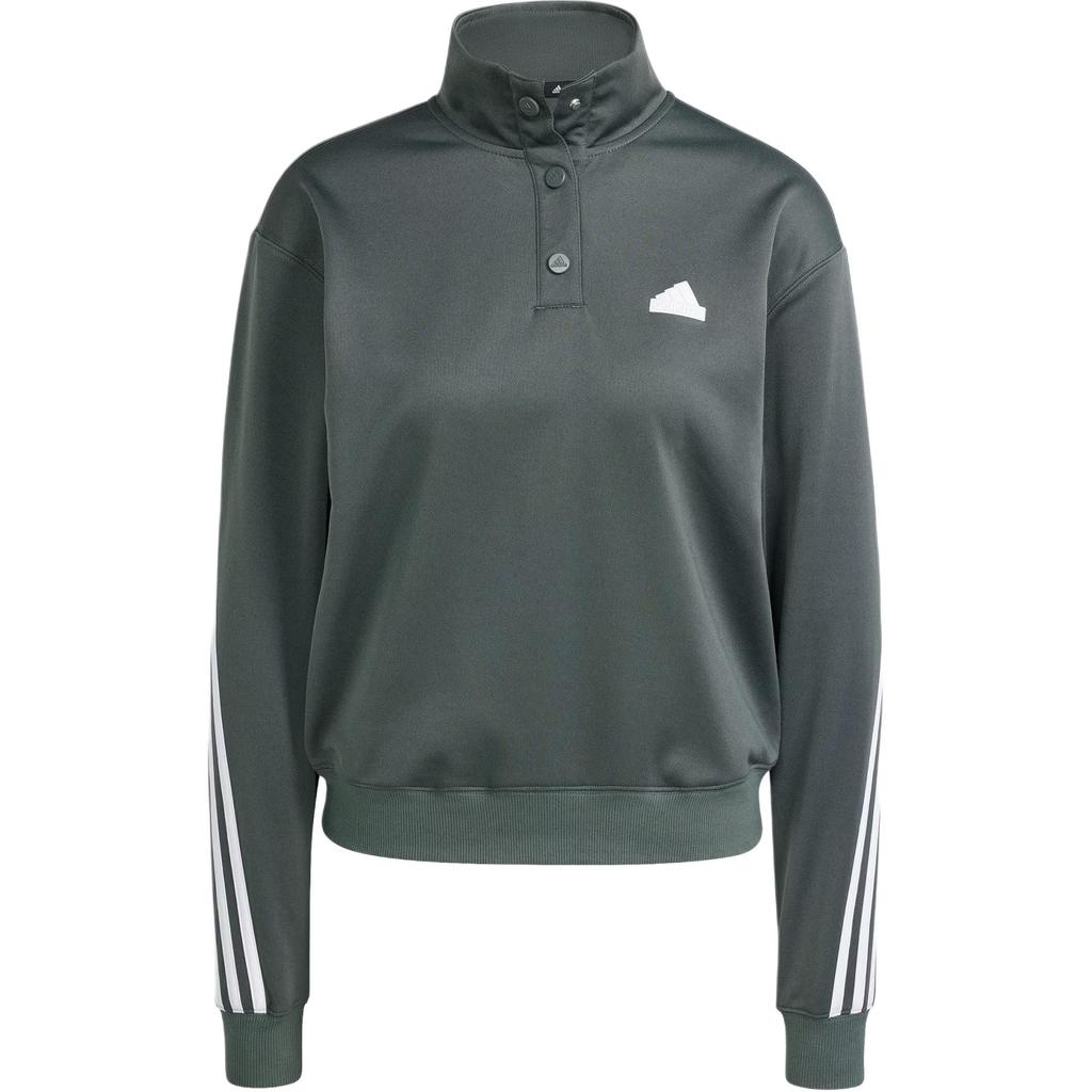 adidas Иконическая спортивная куртка-ветровка American Vintage с молнией до середины, спортивно-повседневная, с длинным рукавом, полосатая, с принтом логотипа, женская куртка, зеленая, IT4825