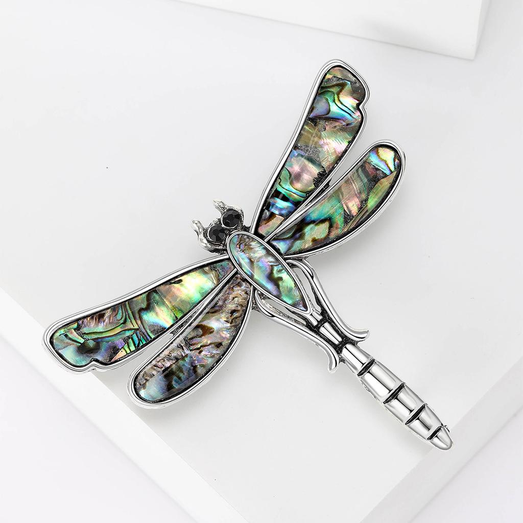 Винтажная брошь «Стрекоза» с изумрудной ракушкой, булавка для пиджака, пиджака, аксессуаров