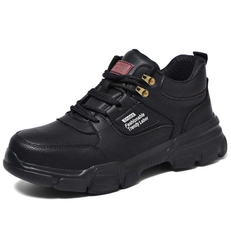 Зимние защитные ботинки со стальным носком, мужские плюшевые теплые зимние ботинки, защитная обувь, противоударные, антипрокольные рабочие ботинки, легкие