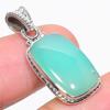 Natural Chrysoprase Gemstone 925 Solid Sterling Silver Gift Pendant 1.25" O3E63