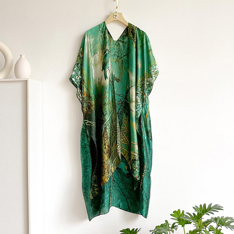 Spring And Summer Lijing Forging Sunscreen Silk Scarf Cape Split Shawl Femininity High-End Scarf Outer Wear