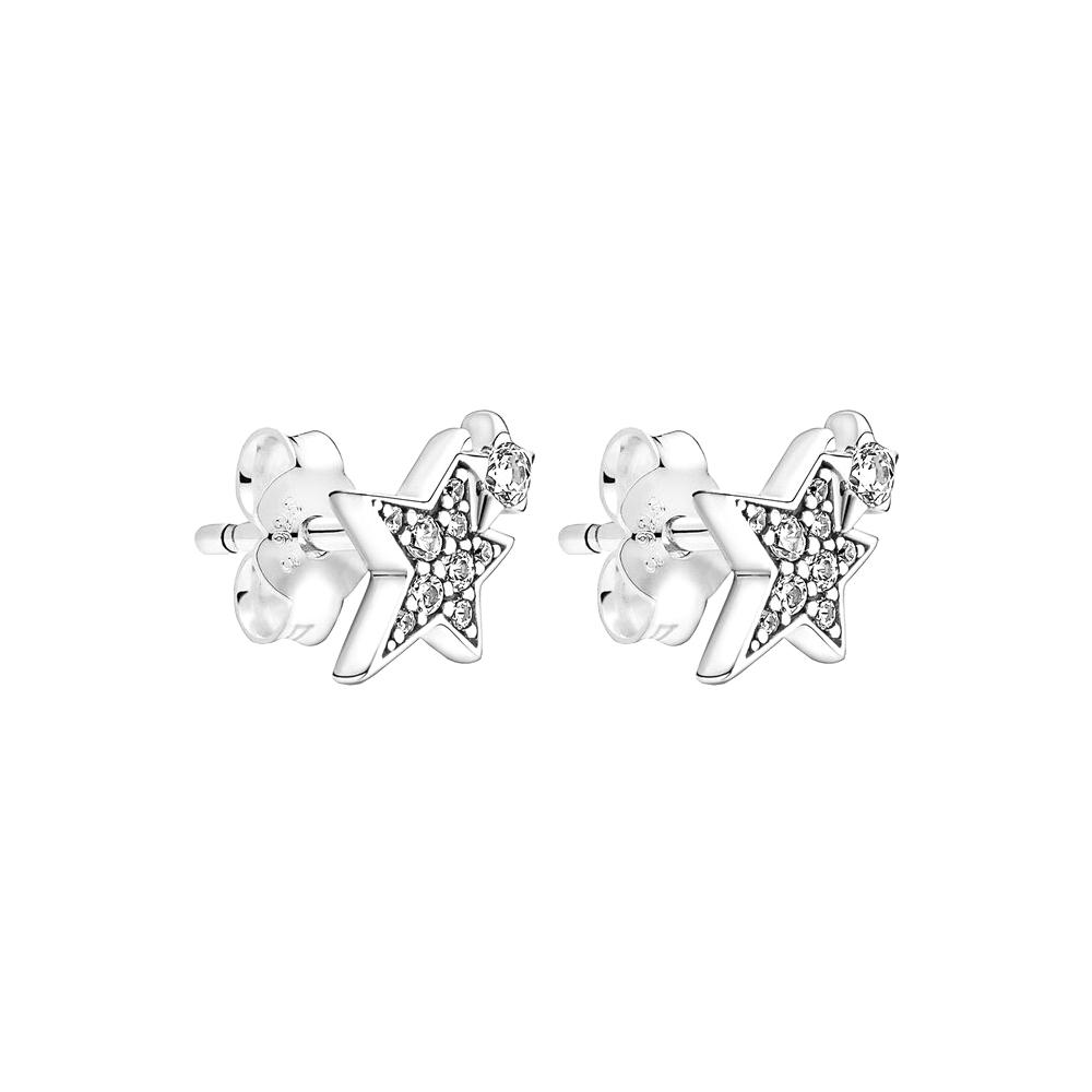 S925 Серебряные серьги-гвоздики с небесной сверкающей звездой и снежинкой, серьги-гвоздики для женщин, ювелирные изделия на день рождения, подарок на день матери
