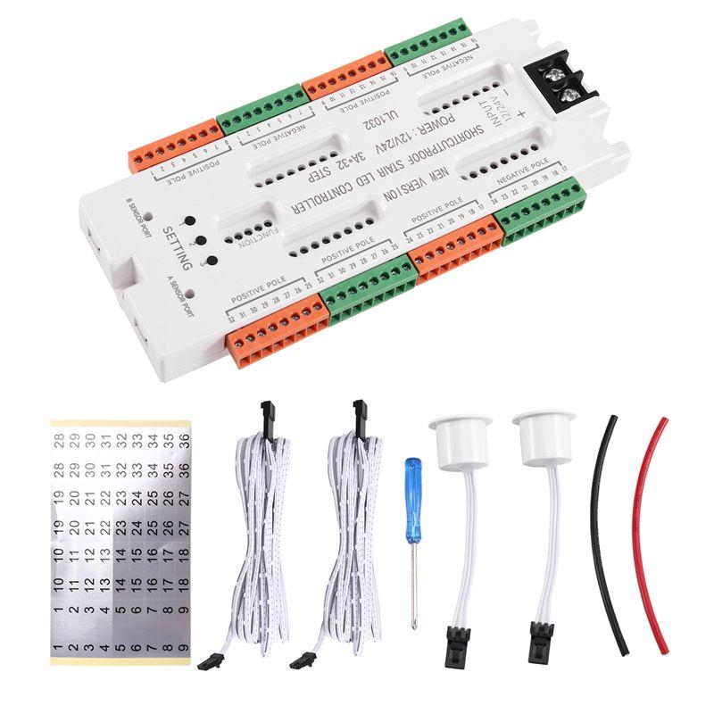 LNHF DC12V/24V Ladder Night Light 32 Channels Stair LED Motion Sensor Light Prevent Short Circuit Controller