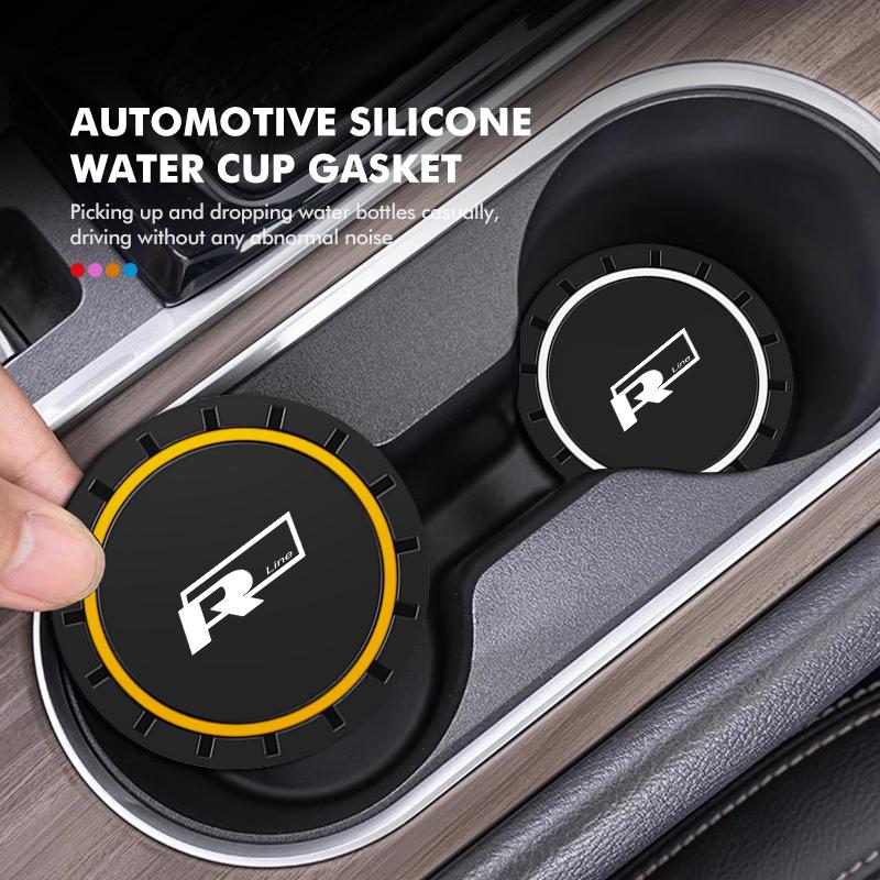 New 2026 Emblems Car Cup Anti Slip Pad With Logo Waterproof Protection Pad For Volkswagen VW Beetle CC B5 B6 B7 EOS GTI MK2 MK4 MK5 MK6 P