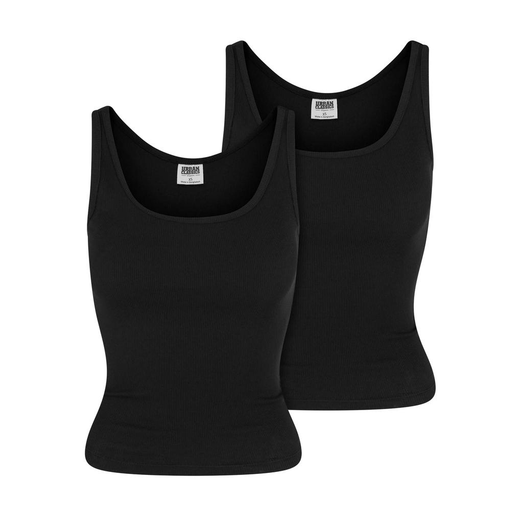 Urban Classics Womens/Ladies Basic Ribbed Organic Tank Top (Pack of 2)