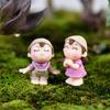 2шт милые влюбленные мальчик девочка миниатюрный пейзаж сад бонсай кукольный домик украшения