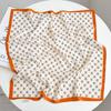 Popular cashew flower splicing cotton and linen small square scarf, women's temperament versatile small scarf, imitation silk wool texture advanced 