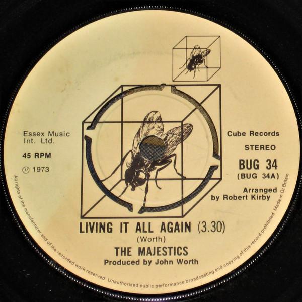 7-дюймовая пластинка MAJESTICS - Living It All Again BUG34 Cube Records 1973 UK Soul/Funk Б/у