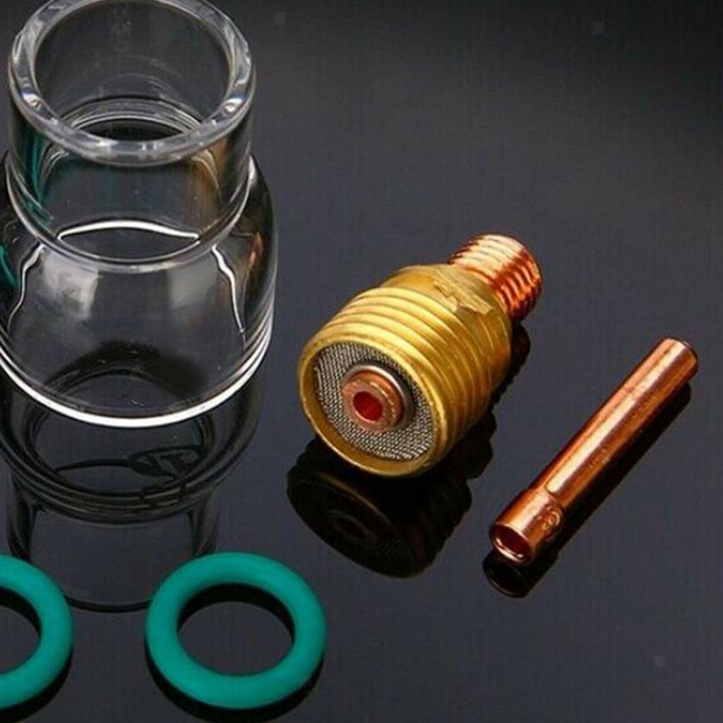 7PCS TIG Welding Torch For Stubby Gas Lens #12 Glass Cup Kit for WP-17 WP-18 WP-26