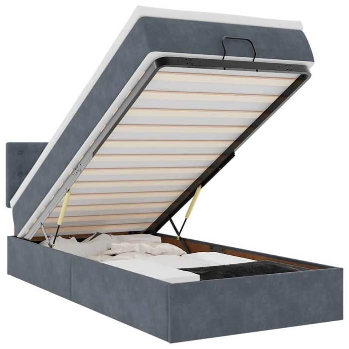 Maison Exclusive - Cadre de lit ottoman avec matelas gris foncé 100x200 cm velours