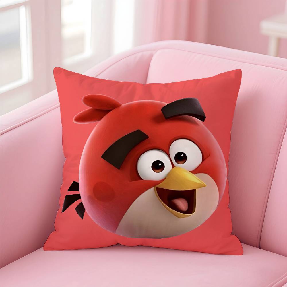 Анимация A-A-Angry Birds Мультяшная Наволочка Противопылевой Клещ Наволочка На Молнии Невидимка Шелковистый Короткий Плюш Чехол для Подушки Дивана