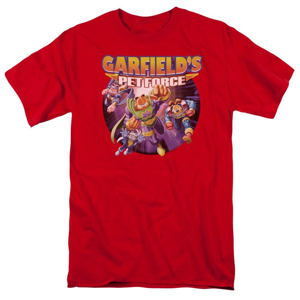 26 Garfield Pet Force Four T Shirt Mens Licensed Cat Jim David Comics Tee Red Unisex T-Shirt