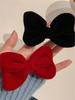 1 Hair Clip for Ladies New Year Stereoscopic Red Velvet Bow Hair Accessory S Sweet Temperament Bangs Clip