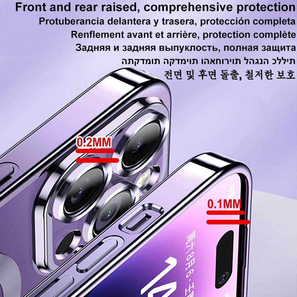 Магнитный чехол для iPhone 15 16 14 Plus 13 12 11 Pro Max E, защитное стекло для объектива камеры, чехол для беспроводного зарядного устройства Magsafe