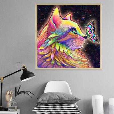 5D Diy Алмазная картина Цветной кот Алмазная вышивка Полный набор аниме Наборы для вышивки крестом Домашний декор Подарок ручной работы