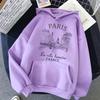 Fashion Bonjour Paris Text Print Hoodies 2025 Casual Vintge Y2k Sweatshirts Clothes Women Men Graphic Gothic Pullovers Hooded