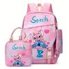 Stitch Student Backpack Set 3-Piece Large Capacity School Bag Lunch Bag Pencil Case
