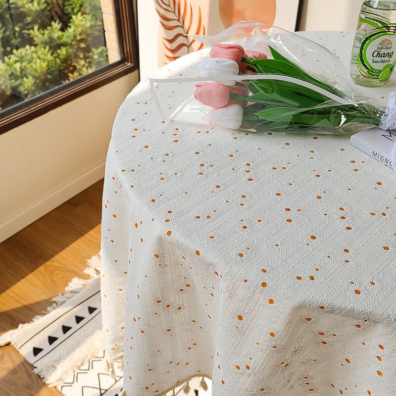 Pastoral Floral Tassel Non-Woven Tablecloth