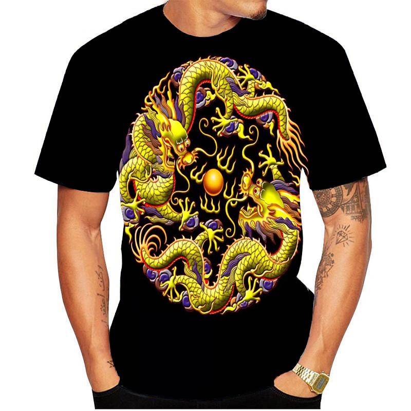 Dragon Animal 3D Print T Shirt Spring Summer Tee Women Men Clothing Plus Size O Neck Short Sleeve Loose Tops Breathable Couples Shirts