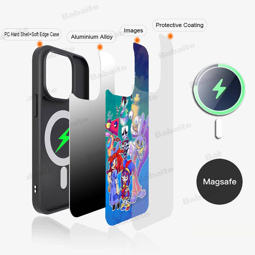 Amazing Digital Circus Phone Case Magnetic Case For IPhone 16 14 13 12 11 15 Pro Max Plus For Magsafe Wireless Charge Cover