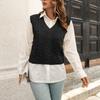 Women's FashionSolid Color Sweater Vest Outer Wear Inner Knitted Sweater