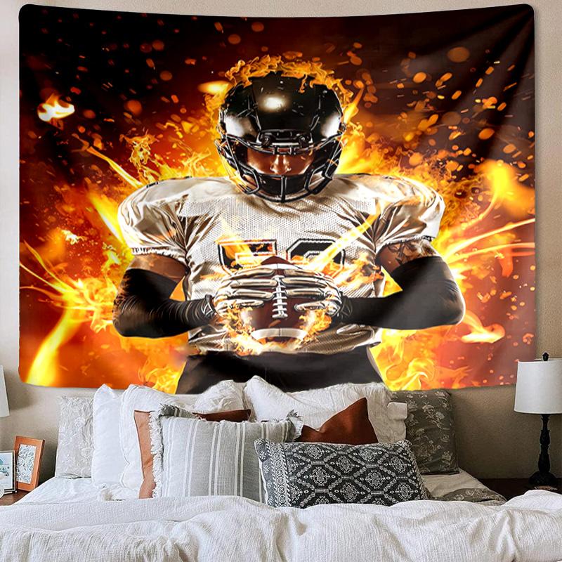 Sports Ball football Pattern Printed Tapestry, Wall Hanging,Livingroom, dormitory, Large Wall Decor, Fabric Decor Fan Birthday Gifts